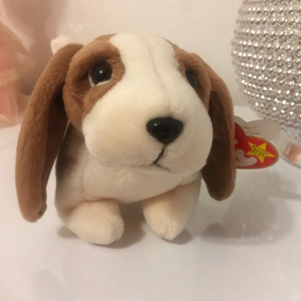 🆕 Ty Rare Beanie Baby - Basset Hound - Tracker - tag errors